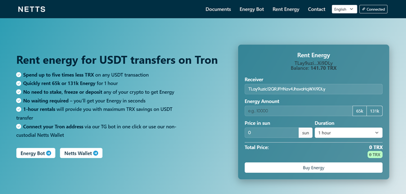 Netts web form